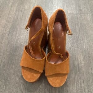 Zara Women's Brown Suede Heels